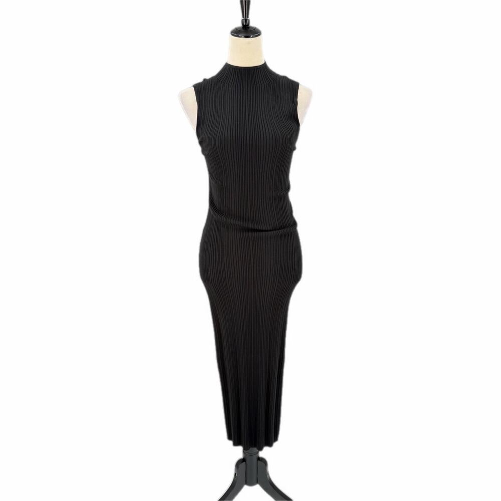 GAP NEW Black Ribbed Tank Versatile Transitional Simple Chic Classic Maxi Dress